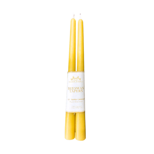 10 inch beeswax taper candles