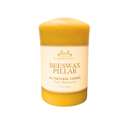 large beeswax pillar candle