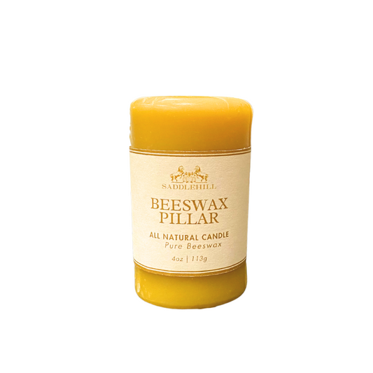 small pillar beeswax candle