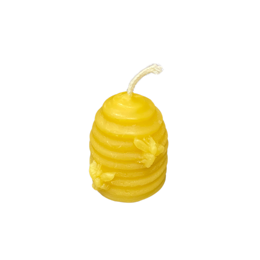 Mini beehive candle made with beeswax