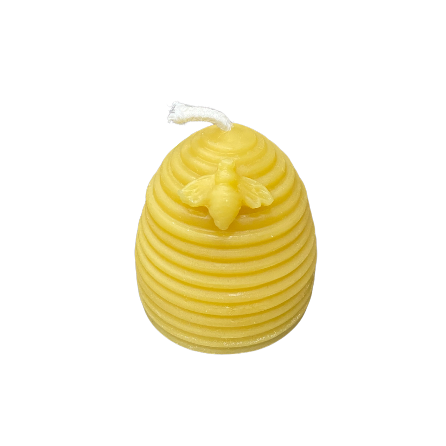 Beeswax candle in the shape of a beehive 