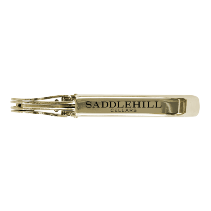 Gold wine key with Saddlehll Cellars name
