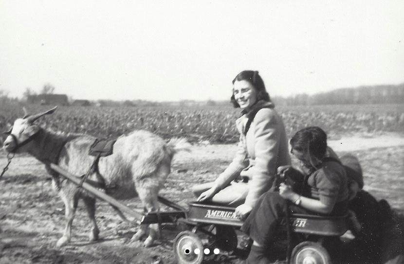 Two members of the Stafford family in the field of the family farm